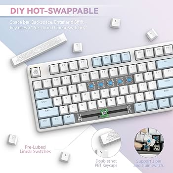 ⭐︎JASS⭐︎ Amazon.com: A.JAZZ AK873 Wired 87Key TKL Mechanical Gaming