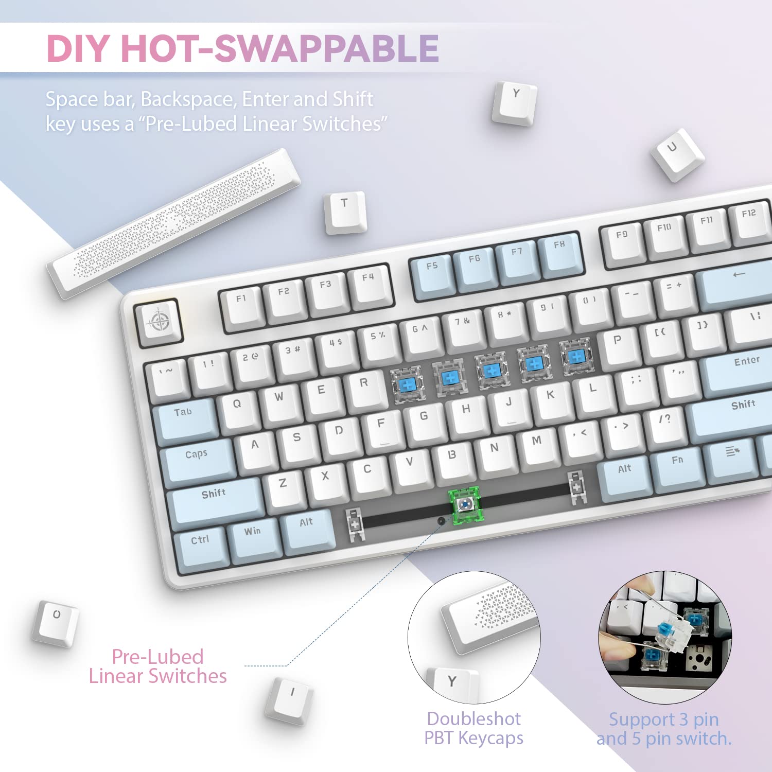 Amazon.com: A.JAZZ AK873 Teclado mecánico TKL con cable de 87