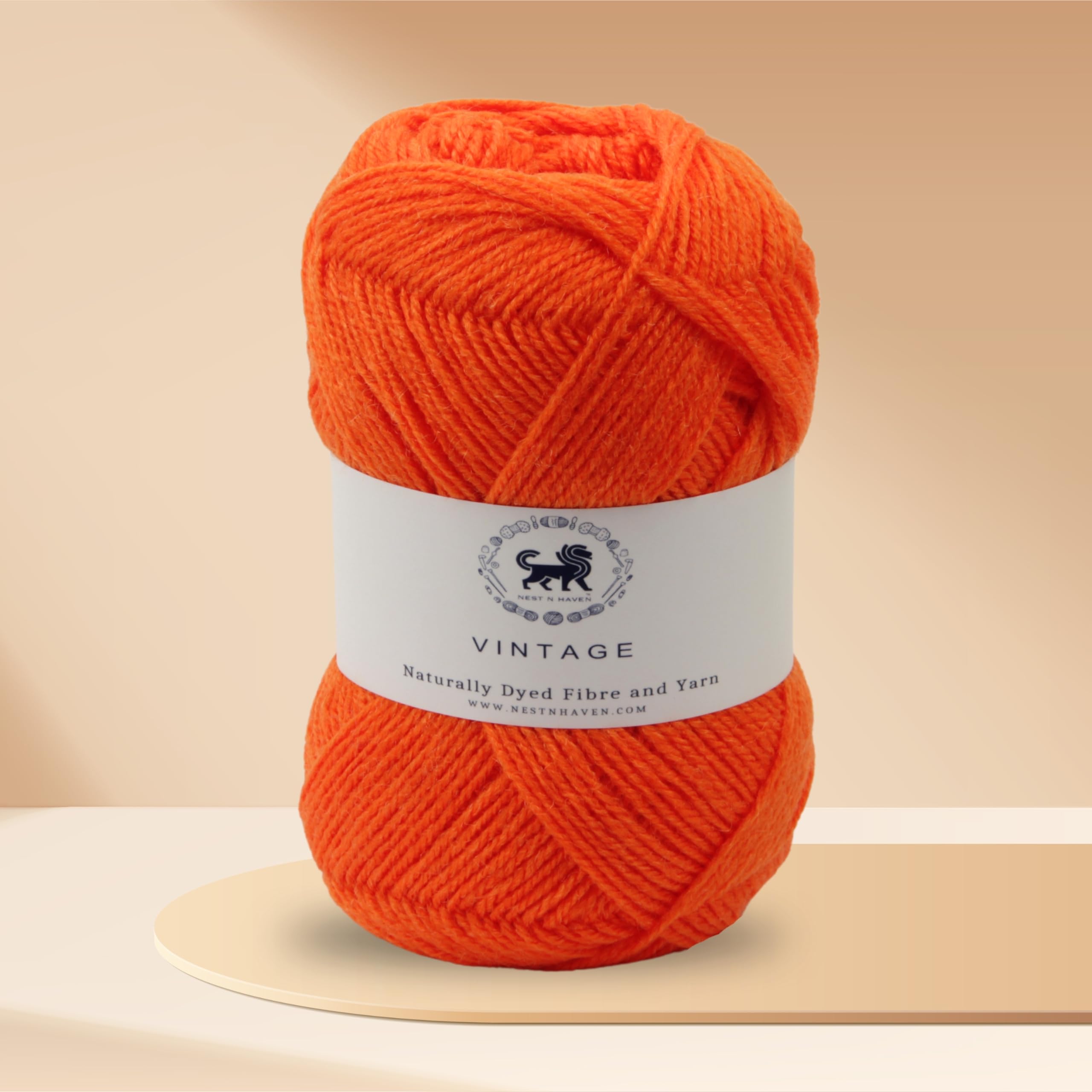 Vintage Wool Yarn - Orange - 100gms -4 Vintage Wool Yarn - Orange - 100gms -4