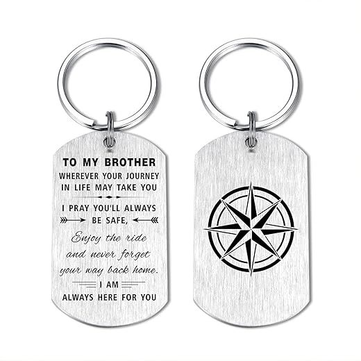 DEGASKEN To My Brother Keychain Gifts Ideas for Birthday Graduation