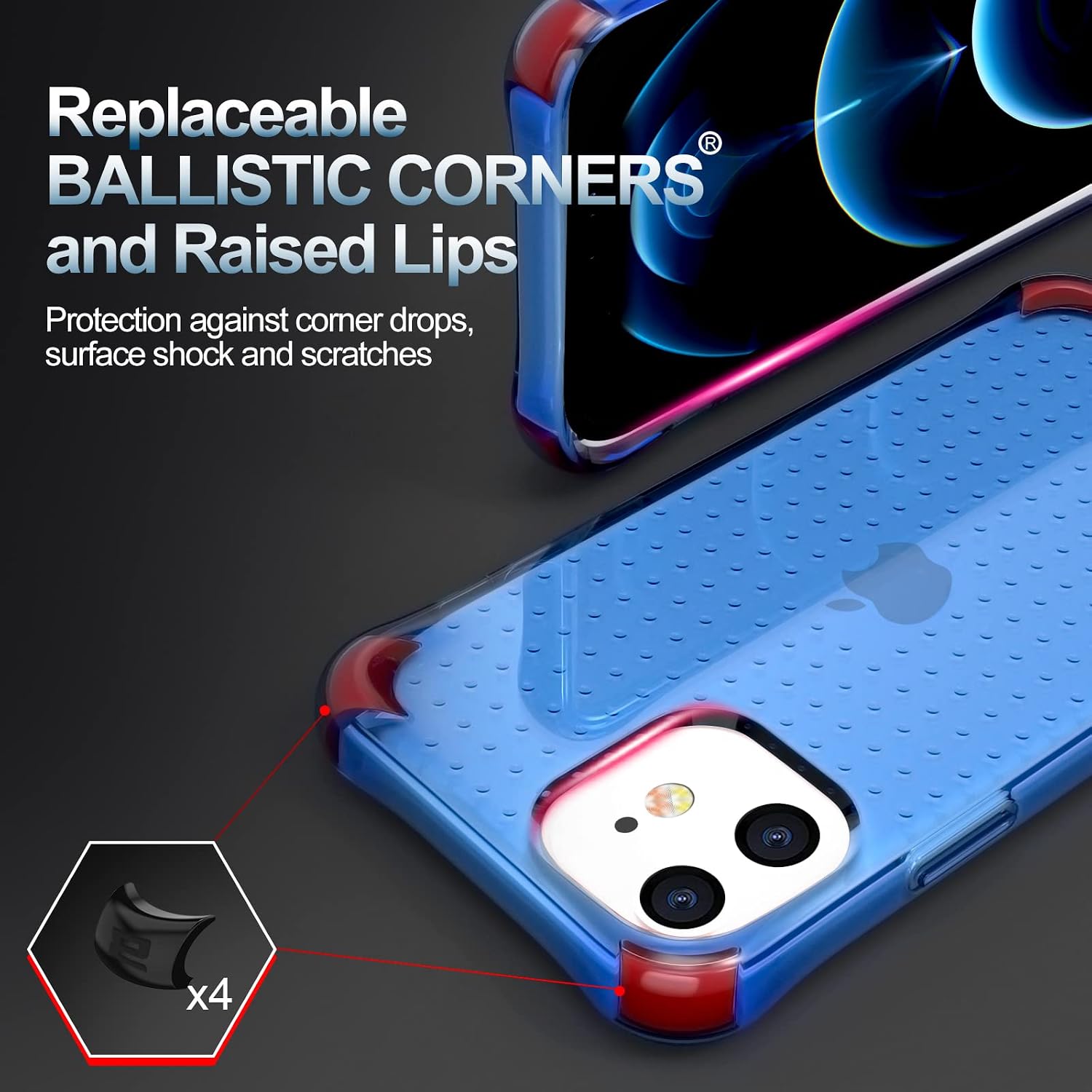 Ballistic Raptor S Series Designed for iPhone 11 Case (2019) with B-Labs Corners Against Drops, Protective 11 iPhone Case 6.1 inch - Blue