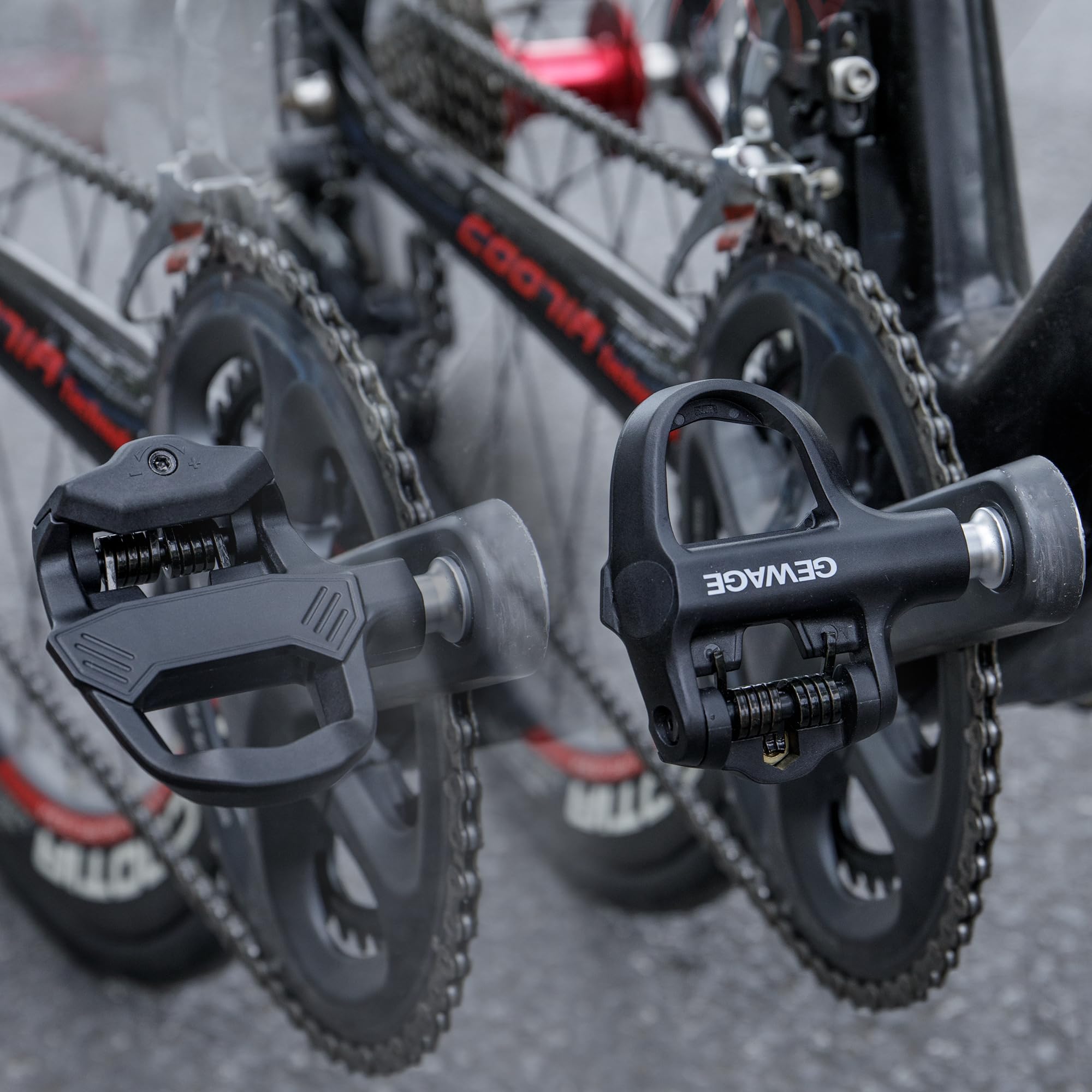 GEWAGE Pédales Autobloquantes Route Compatible Shimano SPD-SL/Look KEO, Tension Réglable, Corps Composite Robuste