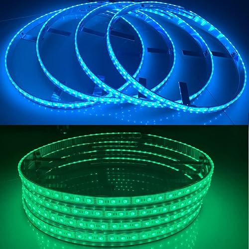 Miniatura 6 de Juego de 4 luces LED de 15.5 pulgadas RGB con cambio múltiple para llanta, con frenado, aplicación Bluetooth de giro/control remoto Ctrl IP68, kit