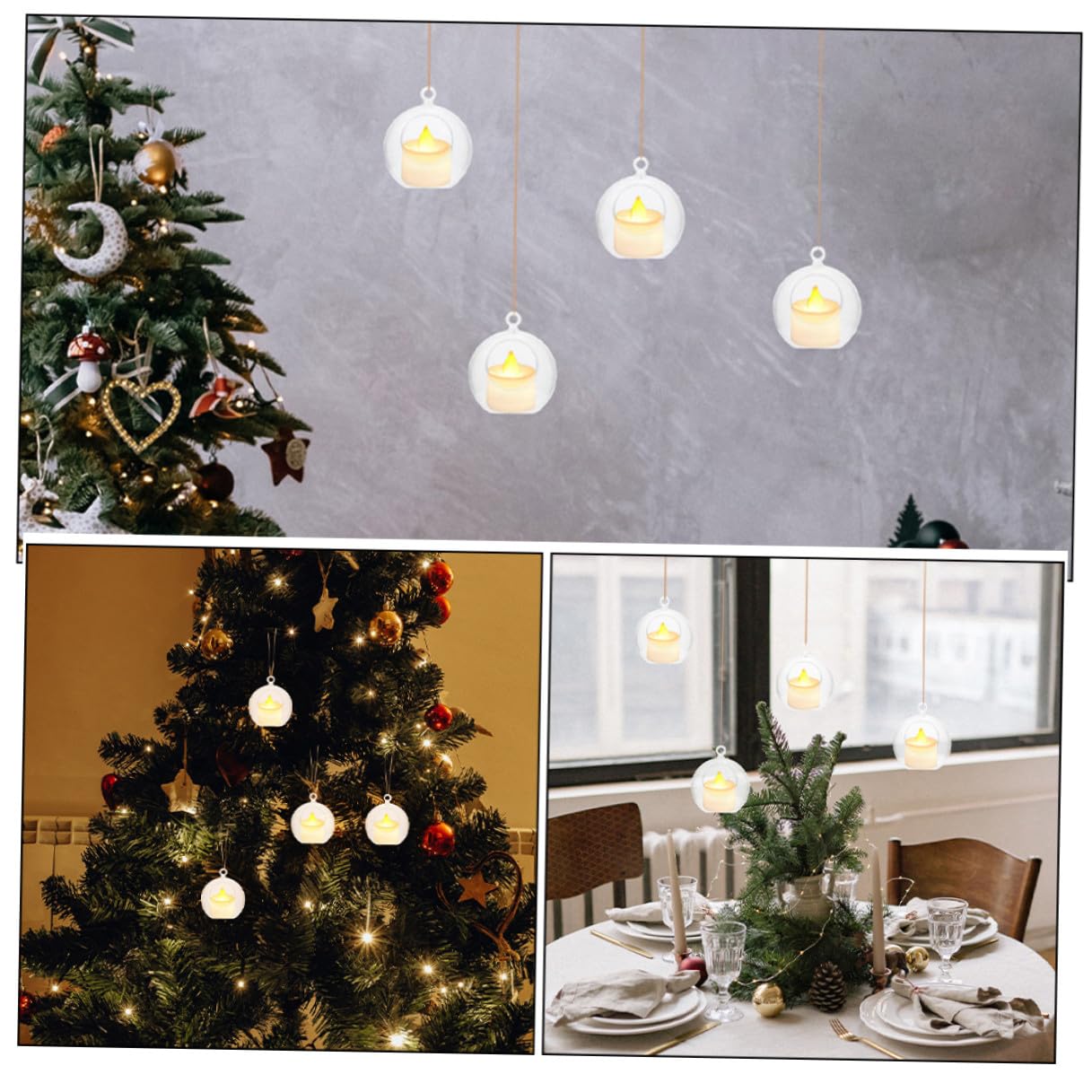 Lot de 20 Boules de Décoration de Noël Transparentes 8 CM à Remplir Boules Creuses en Plastique Incassable Ornements Suspendus pour Décorations DIY Mariage Anniversaire et