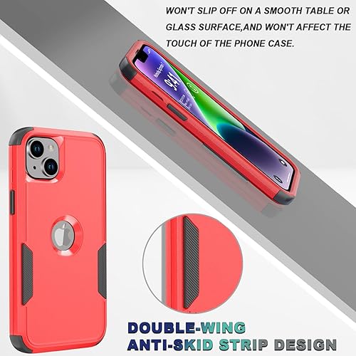 Miniatura 6 de Funda de teléfono para iPhone 13 y iPhone 14, antideslizante, a prueba de golpes, 10 pies, funda militar a prueba de caídas con 2 protectores de