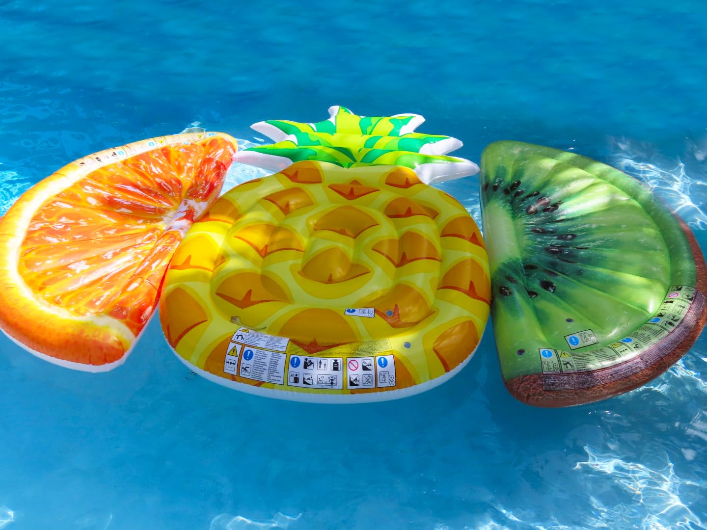 Toyland Lot De 3 Flotteurs Piscine Fruits – Kiwi, Orange, Ananas – Tailles Géantes, Pliable – Vacances Et Plage