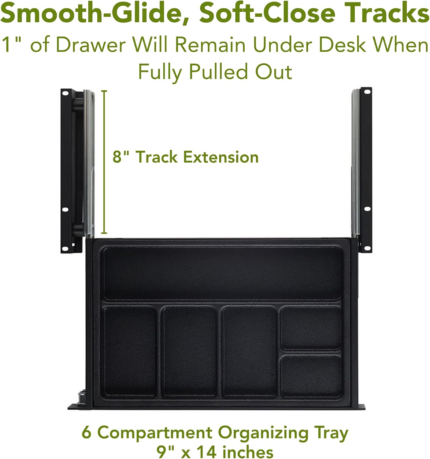 PERFECT POSTURE Max Under Desk Storage Drawer – Large Desk Drawer with Lock for Regular & Sit-Stand Standing Desks, Black (16.2” x 9.3")