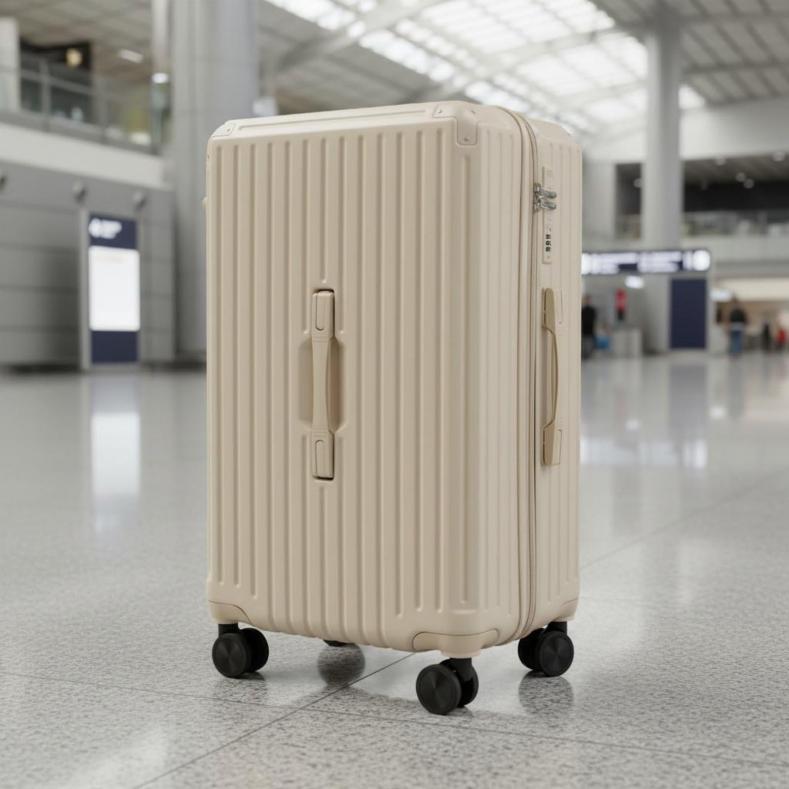 Almencla Valigia Rigida Rotante Trolley Bagaglio Valigia Trolley Valigia da Viaggio Struttura Rigida in Protezione Graffi E Urti Ruote Universali Scorrevoli, Nero, 24 Pollici
