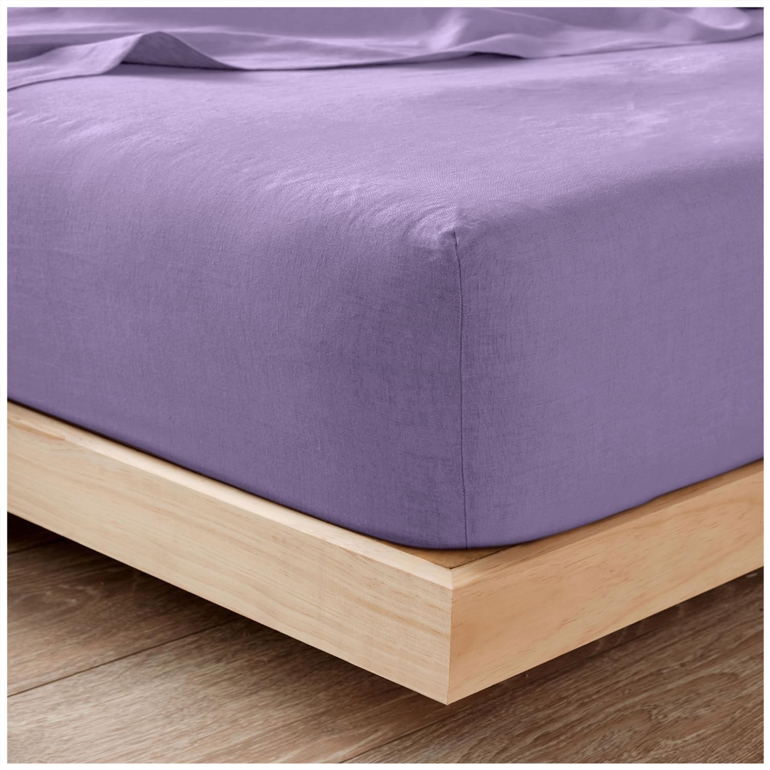 Plain Flannel Fitted Sheet 100% Brushed Cotton Bedding Sheets For Double Bed 25cm Deep - E...