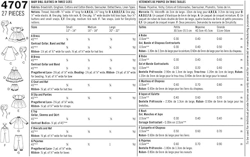 Miniatura 3 de Simplicity 4707 - Patrones de costura vintage para muñecas de bebé para niñas por Teri, A (S-L)