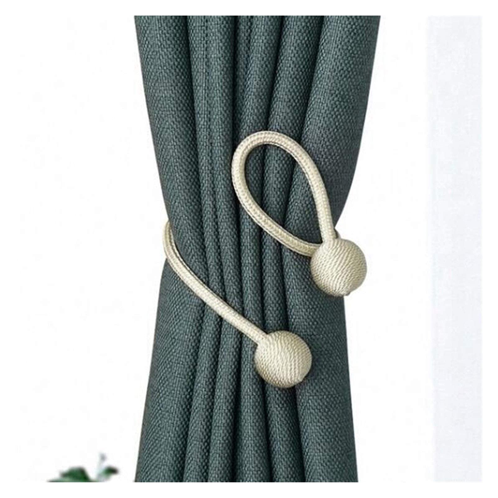 Embrasses magnétiques pour rideaux, 4 pièces en forme de boule pour rideaux, boucle magnétique, attaches pour rideaux, clips de support de boucle, accessoire pour fixation de rideaux (noir) (café fo