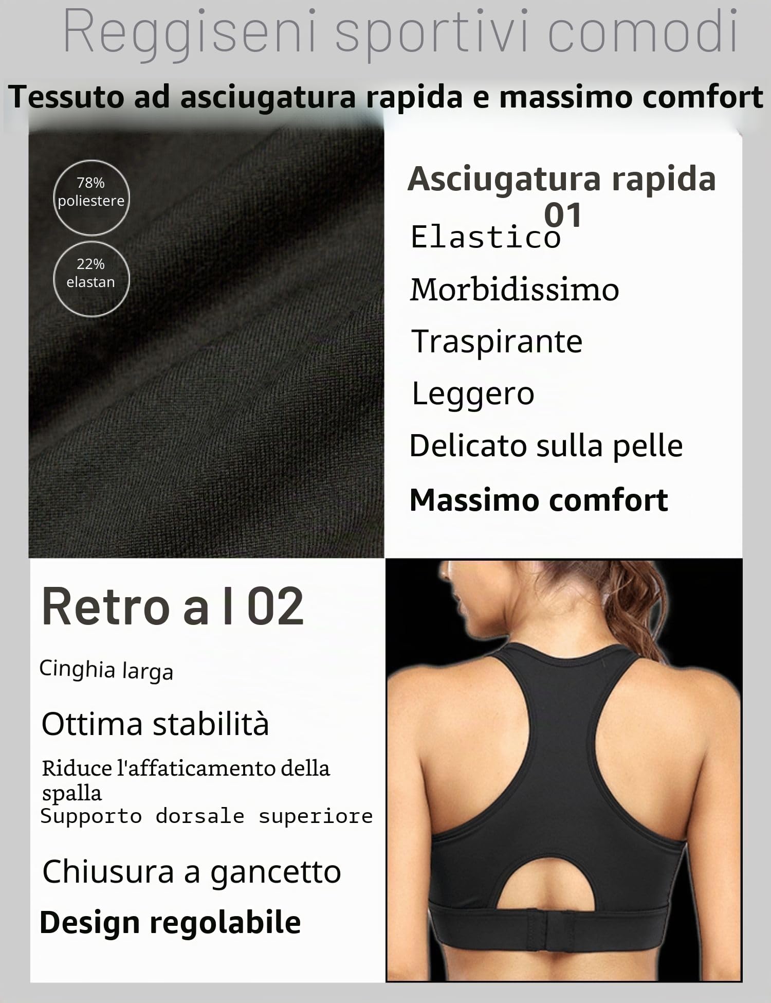 Paeceioni Reggiseni sportivi da donna ad alto supporto, reggiseni sportivi da donna, comodi per dormire tutti i giorni, comodi reggiseni da donna