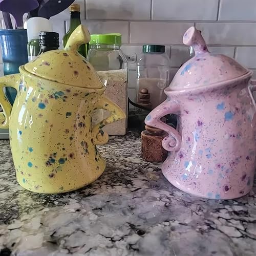 Miniatura 3 de Recipiente con actitud, lindo recipiente de café atrevido, divertidos adornos de escritorio de cerámica, lindo tarro de almacenamiento de alimentos