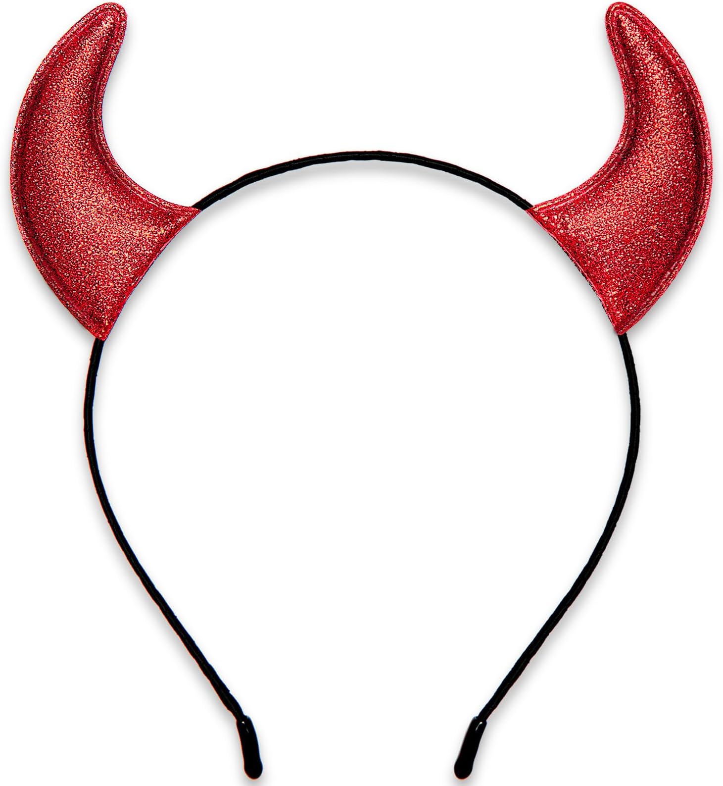EdoneeryHalloween Headband for Women, Glitter Fancy Dress Costume Hair Accessory for Cosplay Parties(Red Devil Horns)