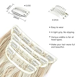 Clip in Hair Extensions, 20 Inches Wavy Long Synthetic Hair Extensions Clip ins,Soft (Color:16H613)