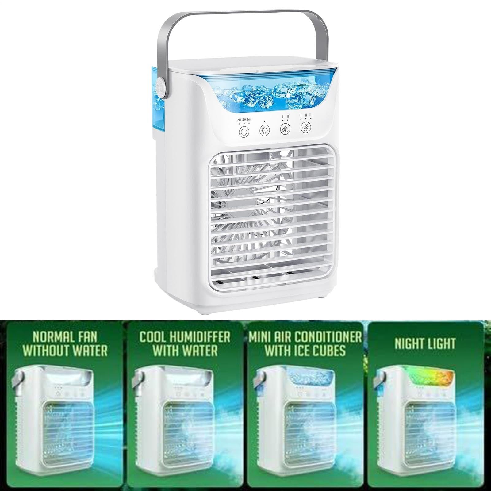 Ventilador con nebulización de agua 3 Velocidades Desmontable Portátil