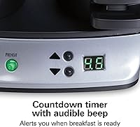 Vista 6 de Hamilton Beach Sandwich de desayuno dual con temporizador, plata (25490)