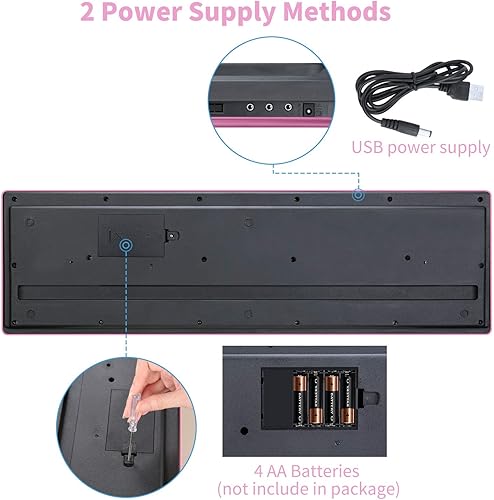 Miniatura 28 de Hricane Teclado de piano, 61 teclas, teclado electrónico para principiantes, teclado digital portátil de música, instrumento musical de educación
