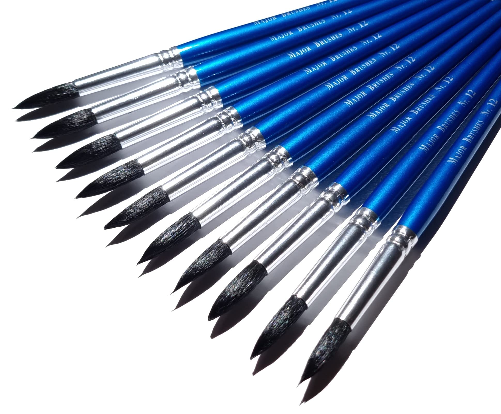 Major Brushes Imitation Squirrel Brushes Size 12 Pack of 10