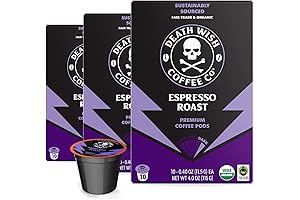Death Wish Coffee, Espresso Roast Pods: Bold and Intense Caffeine Kick