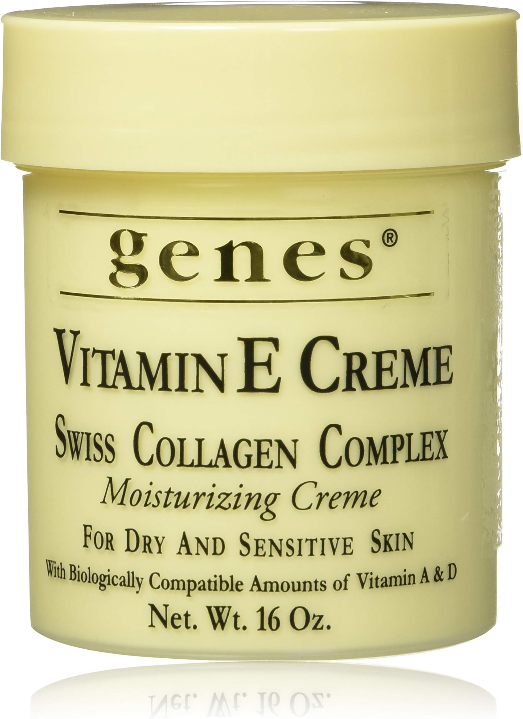 Genes Vitamin E Creme Swiss Collagen Complex Moisturizing Creme for Dry and Sensitive Skin 16 oz