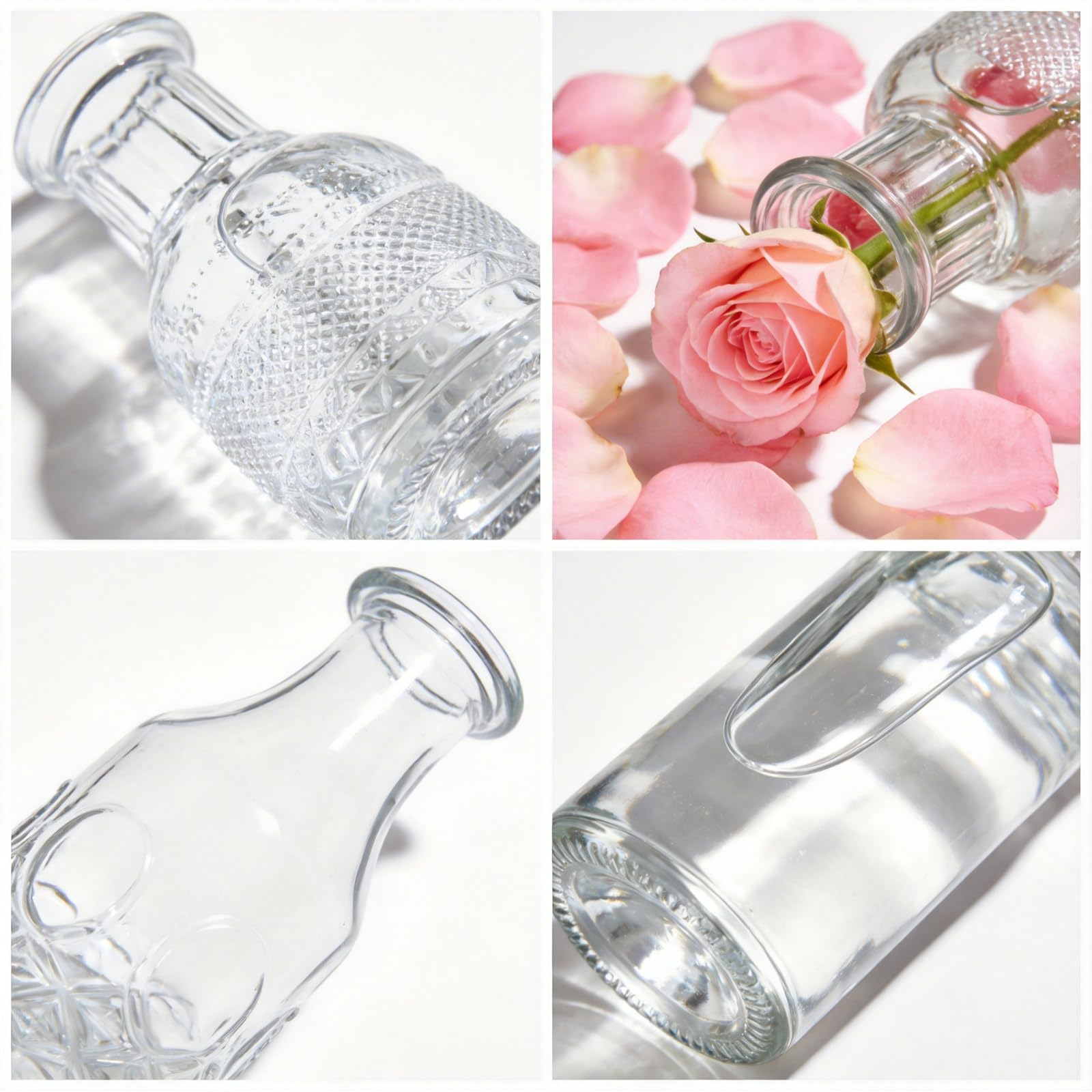 Juego de 22 jarrones pequeños de cristal transparente para decoración de mesa, bodas, hogar y fiestas