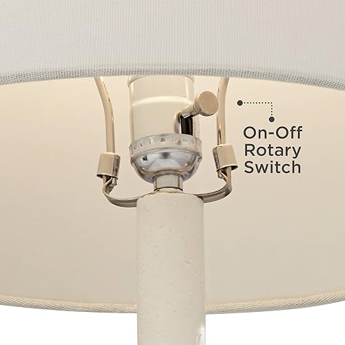 Miniatura 5 de 360 Lighting Ashely - Juego de 2 lámparas de mesa decorativas modernas de mediados de siglo de 24 12 pulgadas de alto, acabado blanco, pantalla de