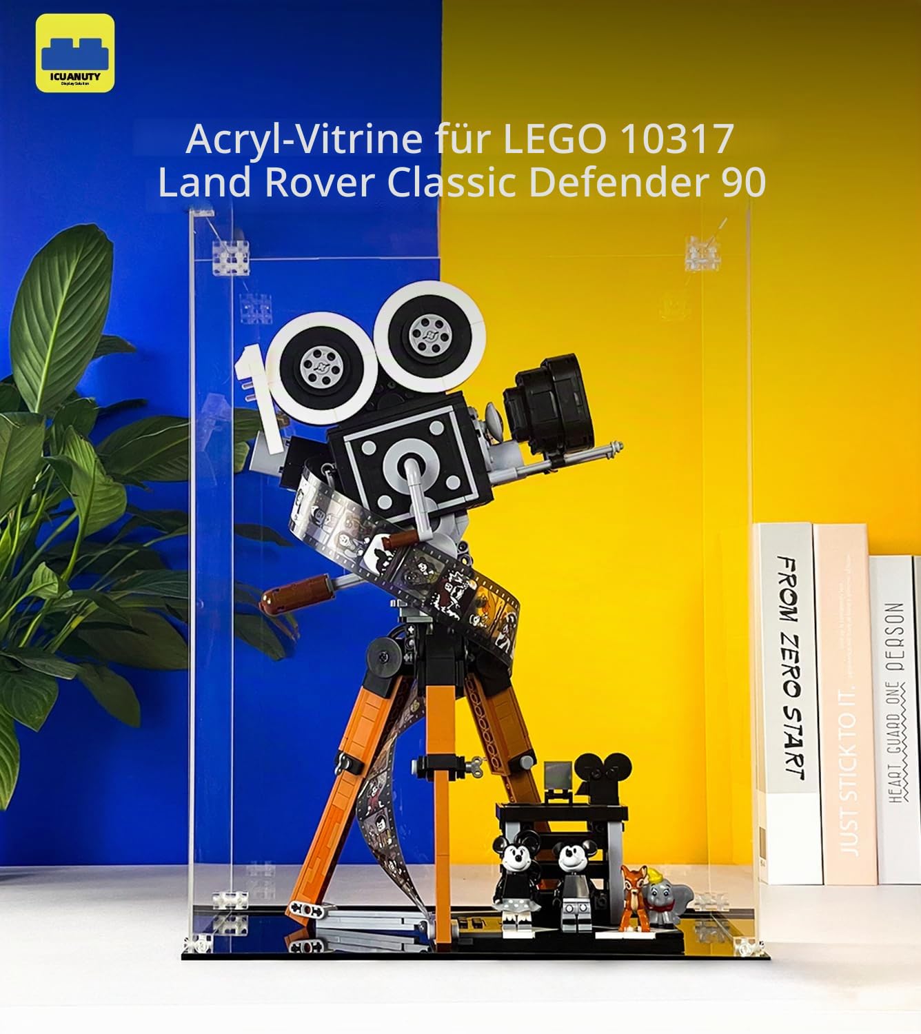 Acryl Vitrine Kompatibel mit Lego 43230 Tribute to Walt Disney 100. Jubiläumsset für Erwachsene mit Mickey und Minnie-Maus-Minifiguren Vitrine (Display Case Only)