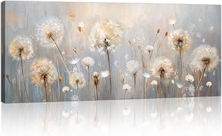Beige Fantasie Pusteblumen Mit Rahmen Großes Leinwandbilder Bilder, Nordisch Minimalistisch P...