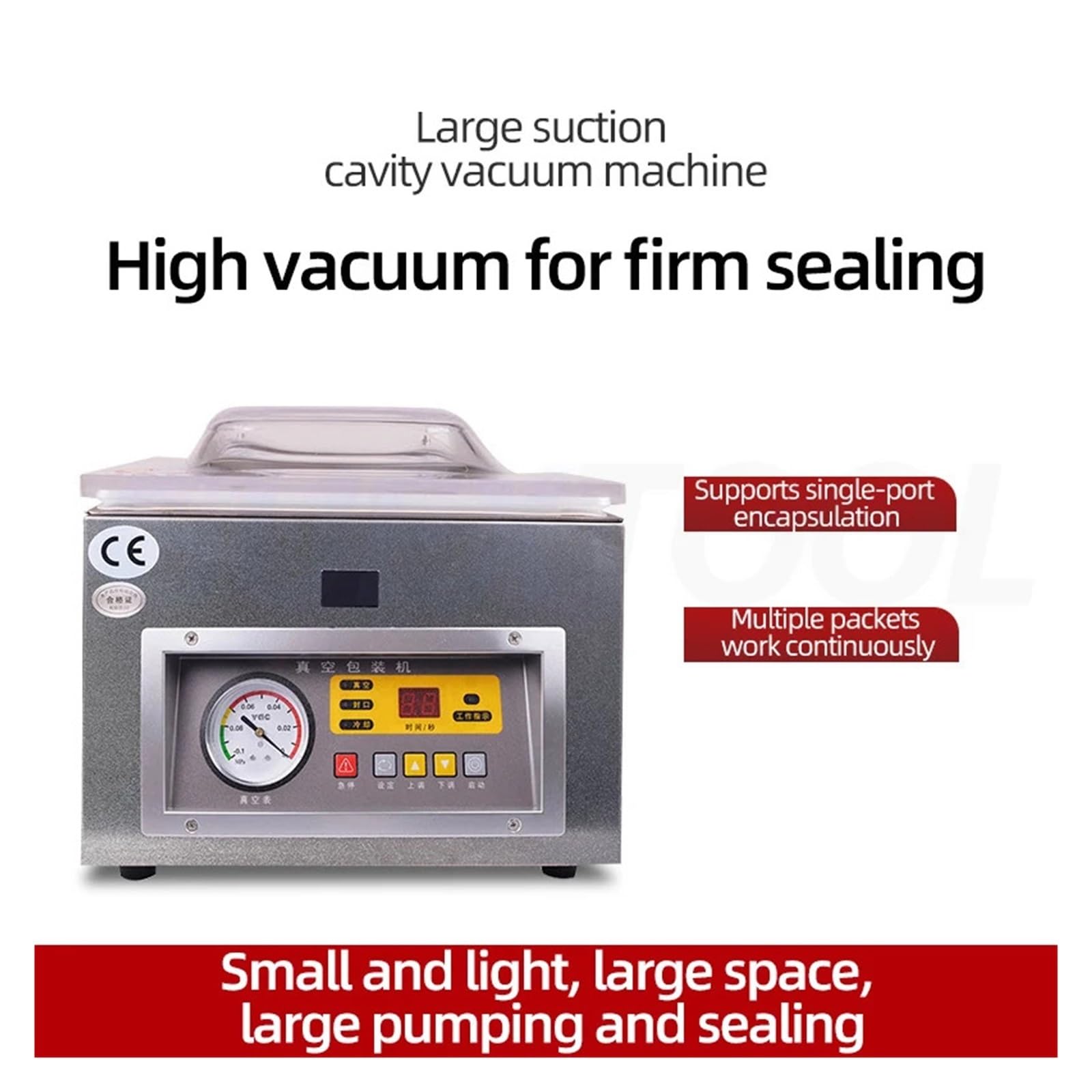 Máquina de envasado al vacío de alimentos, sellador al vacío de cámara comercial, máquina de sellado de ahorro de alimentos for embalaje de bolsas de carne for cocina