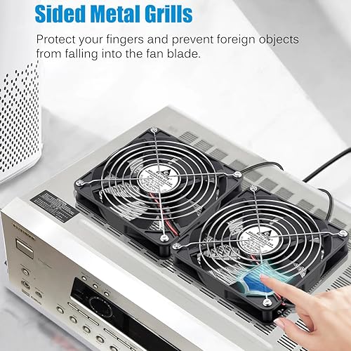 Vista 11 de GDSTIME Paquete de 2 ventiladores USB silenciosos de 1.575 pulgadas con 3 controles de velocidad, mini ventilador de carcasa de computadora sin