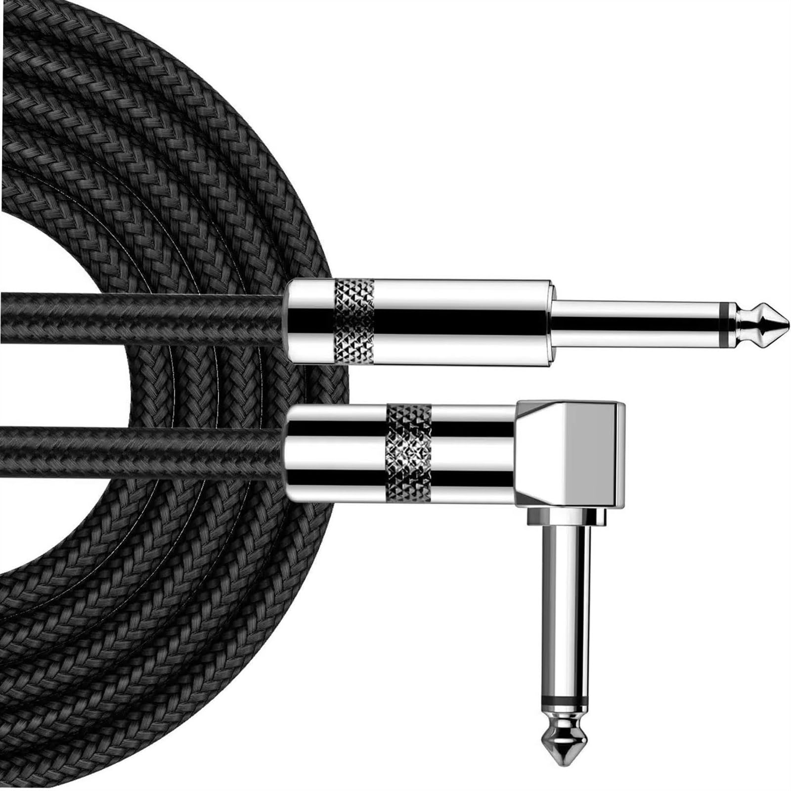10m / 5m / 300cm / 2m / 1m Kabel Aux Do Gitary Elektrycznej Basu Wzmacniacza Przewód 1/4 Kątowy, Prosty(Right Angle,15m)
