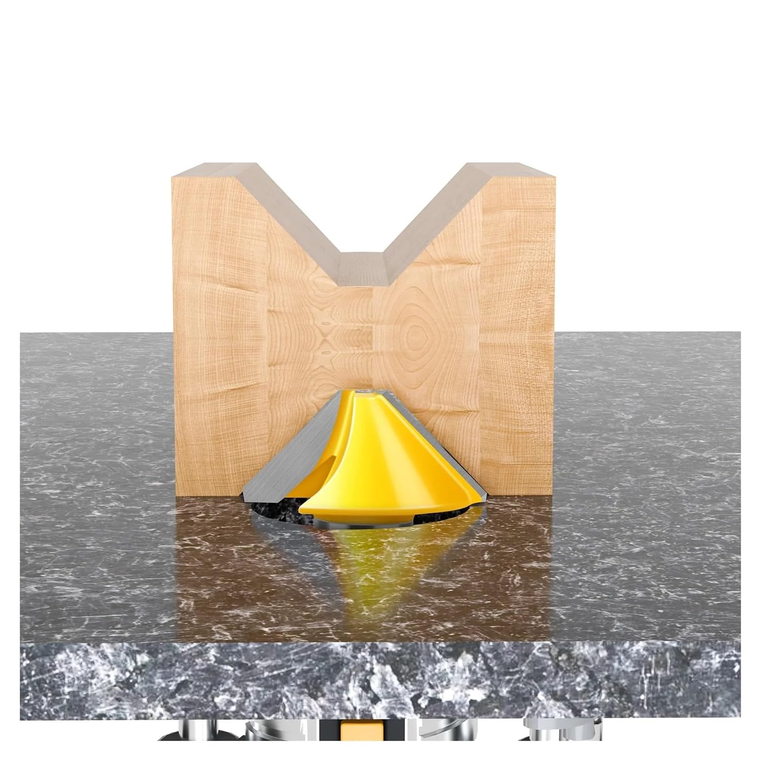 2Pcs 1/2" Shank Solid Carbide V-Shape Tenon Milling Cutter Flat Bit for Wood Door & Window(02)