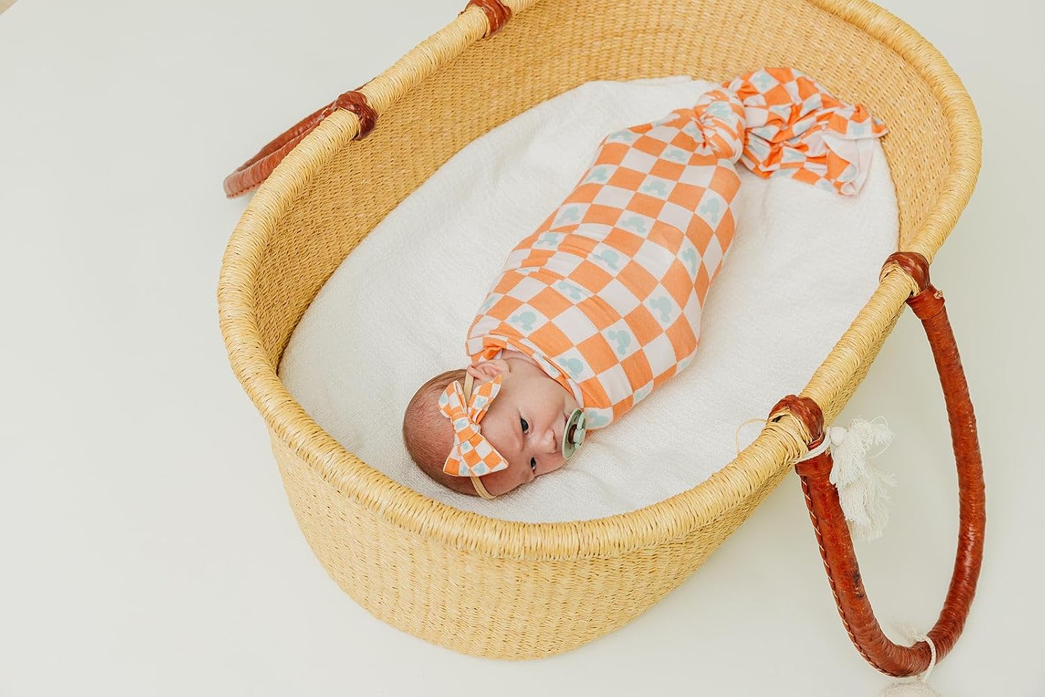 Copper Pearl Classic Baby Bow Mickey Mouse Check