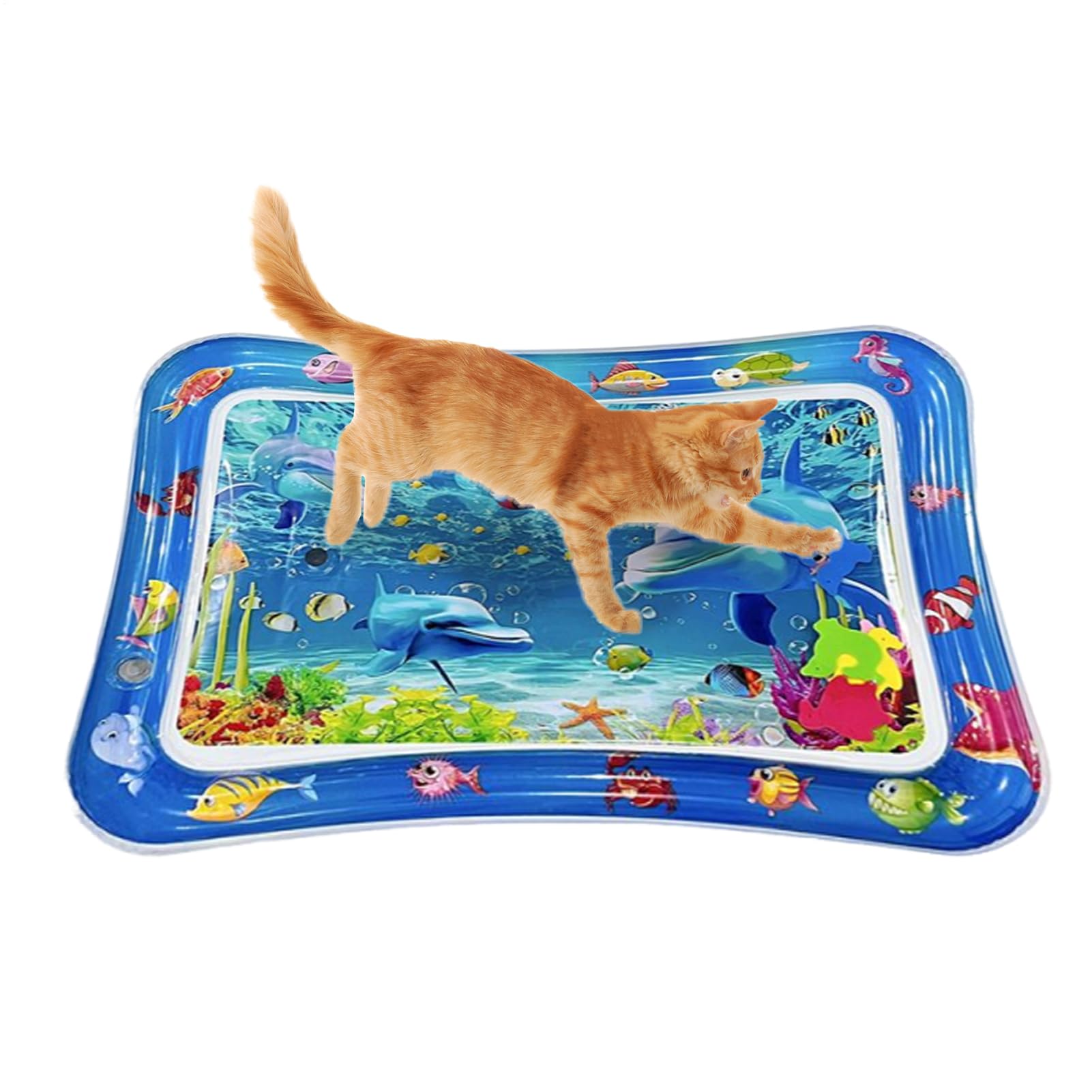 Katzenwasserbett - Sensorische Wasserspielmatte Für Katzen | Kratzfeste Kühlende Spielzeug Aqua Pool Für Sommer Kätzchen Spaß