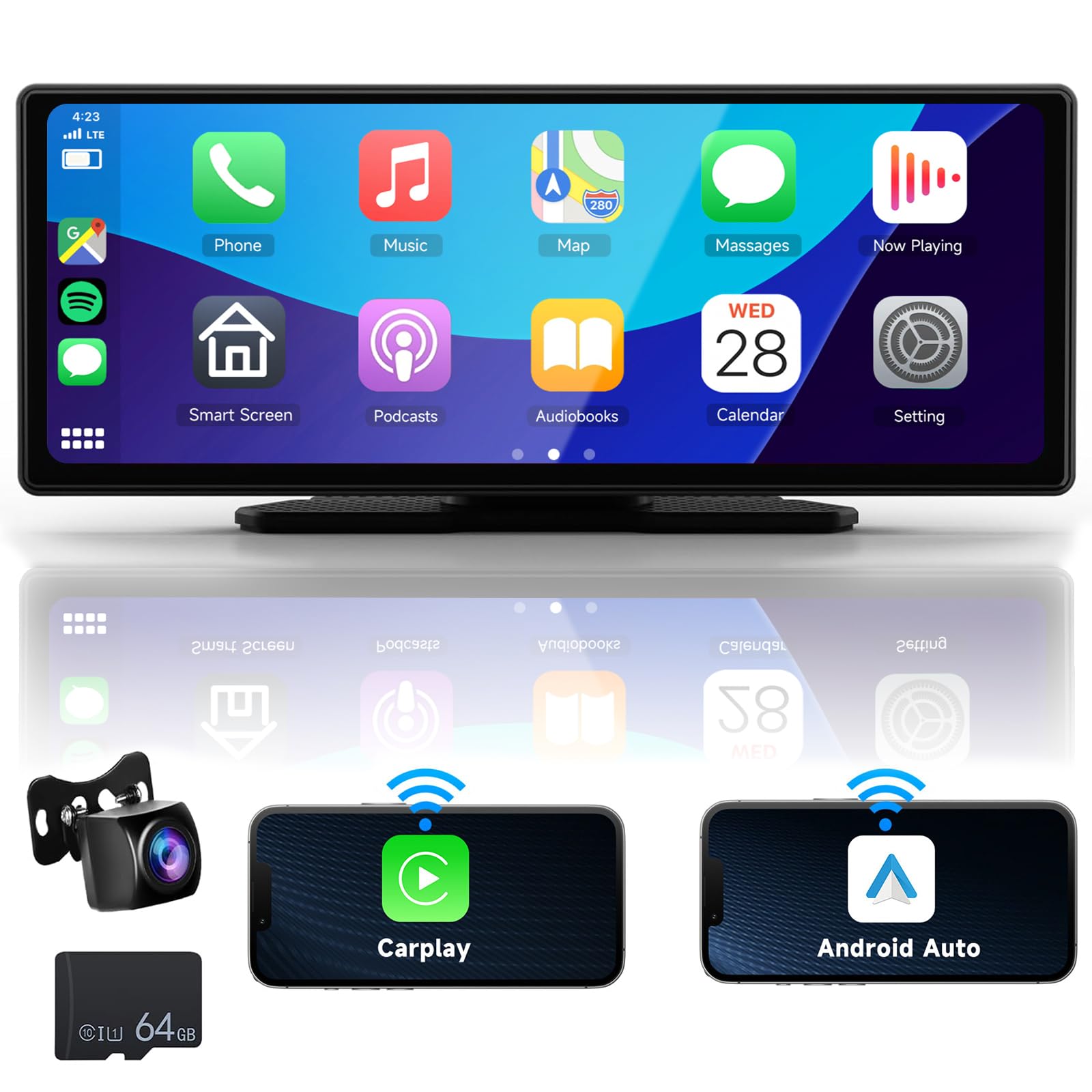 Amazon.com: Portable Apple Carplay Screen for Car Android Auto