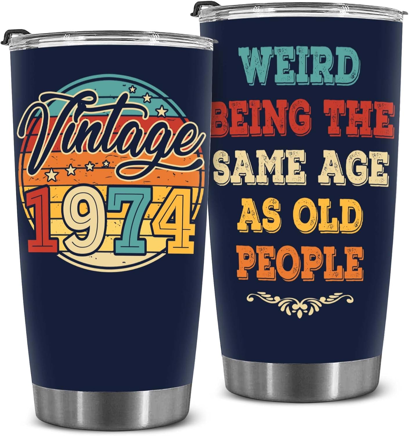 50th Birthday Gifts For Men Women - 1974 Birthday Gifts For Men Women - 50th Tumbler - Gifts For Men Women Turning 50-50 Year Old Gifts For Man, Woman, Mom, Dad, Wife, Husband Tumbler 20OZ