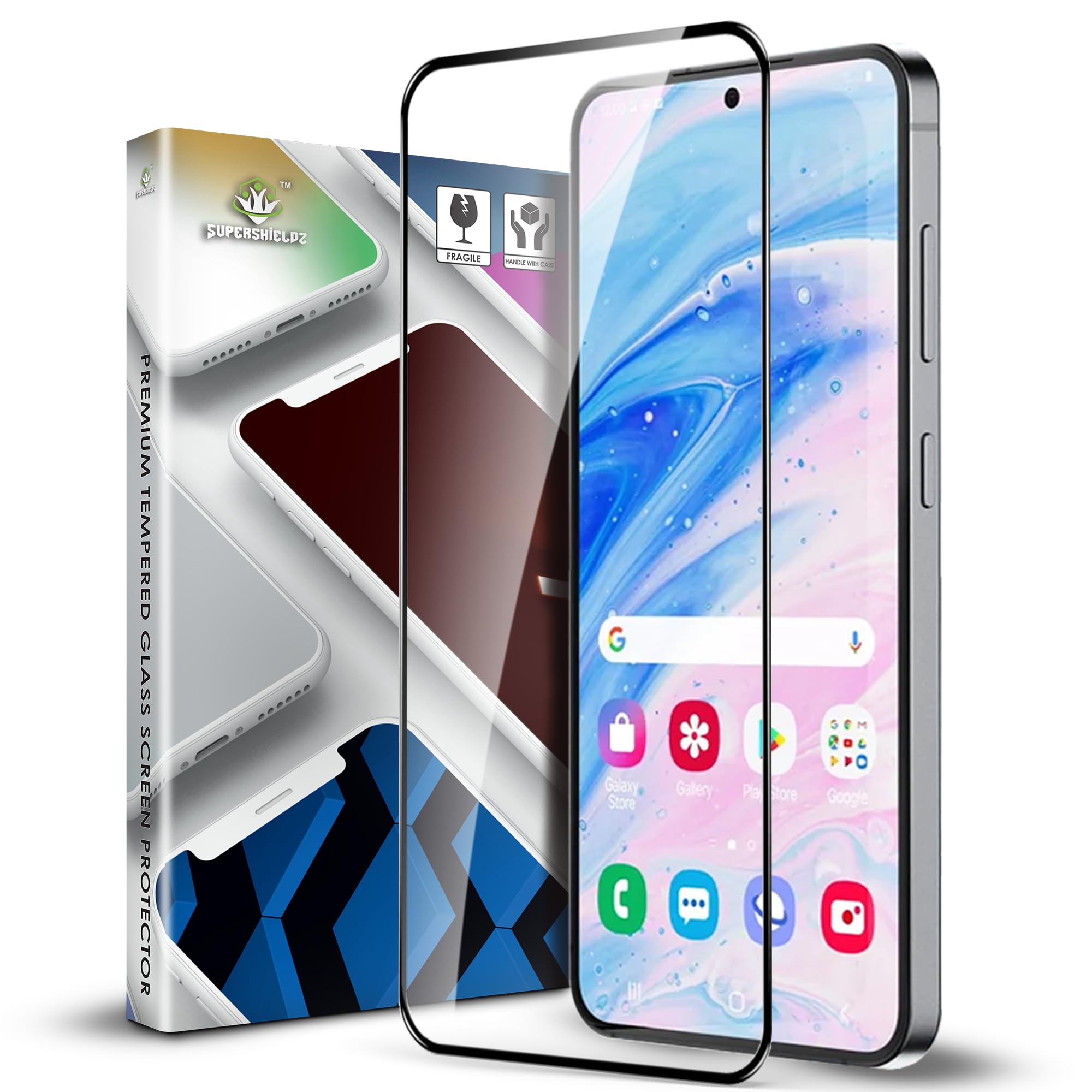 NeoGuard Tempered Glass Screen Protector Guard for Samsung Galaxy S25 and S24 - Case-Friendly, Easy Installation