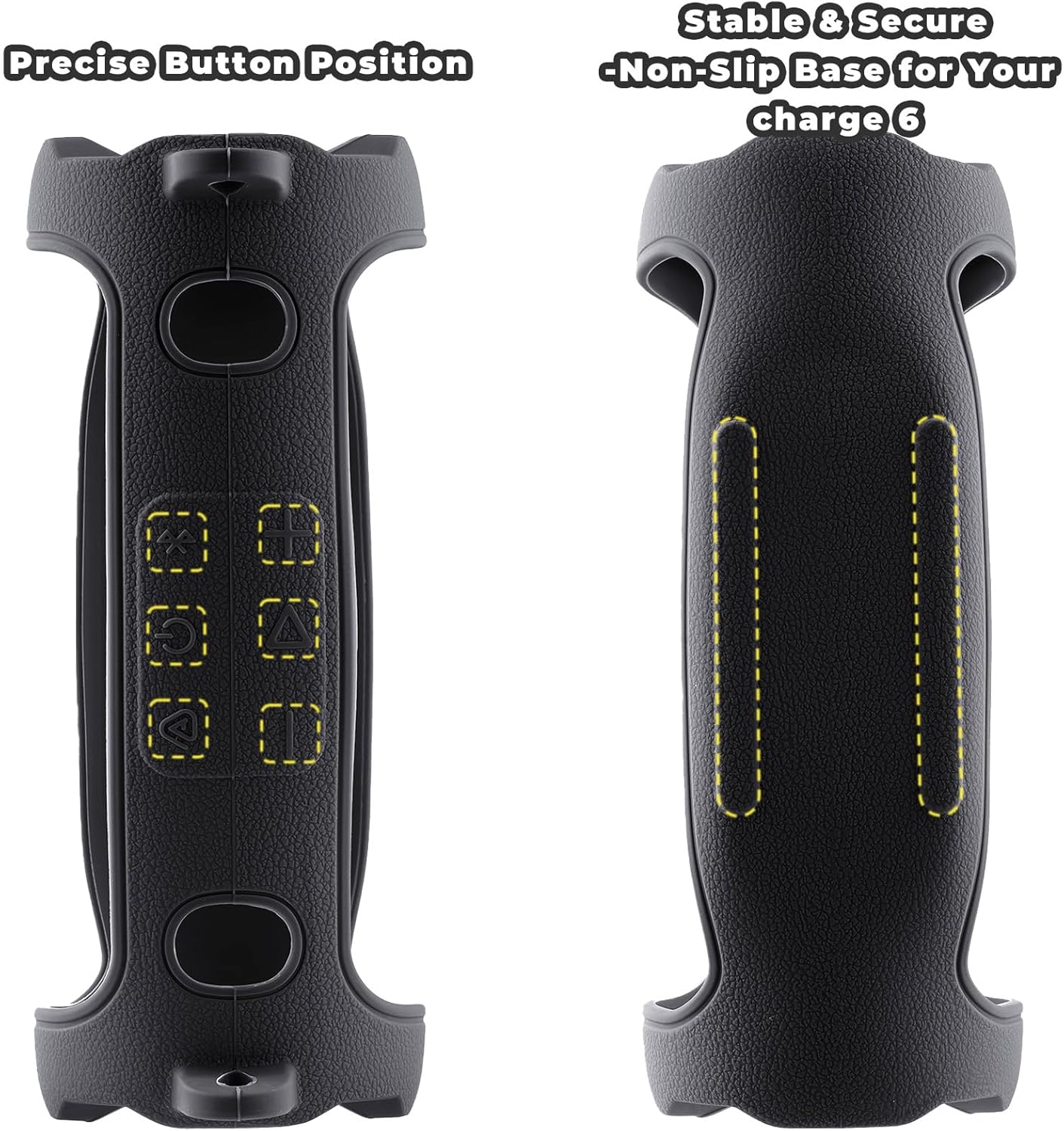 Silicone Protective Cover with Shoulder Strap Compatible with JBL Charge 6 Portable Speaker (Black) - Image 3