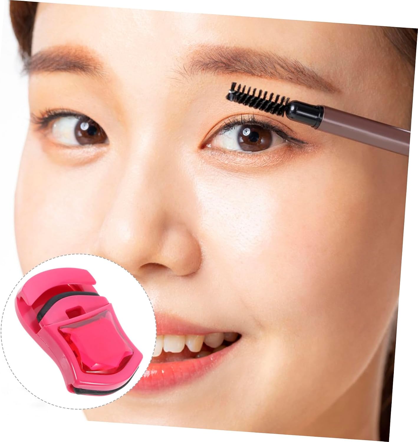 PRETYZOOM Eyelash Curler Handheld Lash Curling Clip for Women Stylish Rose Red Cosmetic Tool with Unique Design Easy and Effortless Lash Curling Beauty Accessory image 2