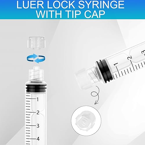 Miniatura 17 de Paquete de 12 jeringas Luer Lock de 0.1 fl oz con jeringas estériles selladas individualmente