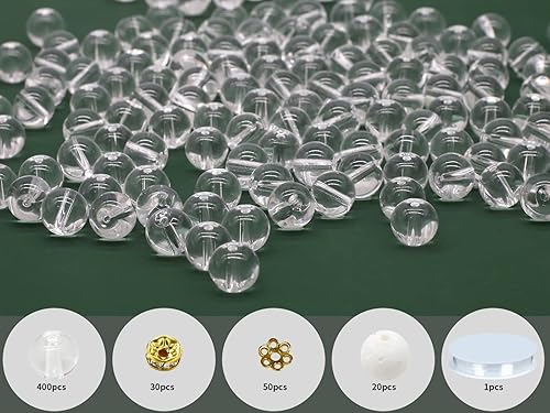 Miniatura 41 de Pamir Tong 1500 cuentas redondas de vidrio de 0.236 pulgadas a granel, cuentas de jade imitativo, cuentas sueltas para hacer joyas, aretes, collares