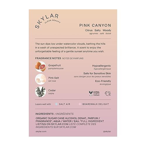 Miniatura 9 de Skylar Pink Canyon Eau de Perfume - Perfume hipoalergénico y limpio para mujeres y hombres vegano y seguro para pieles sensibles perfume de cítricos