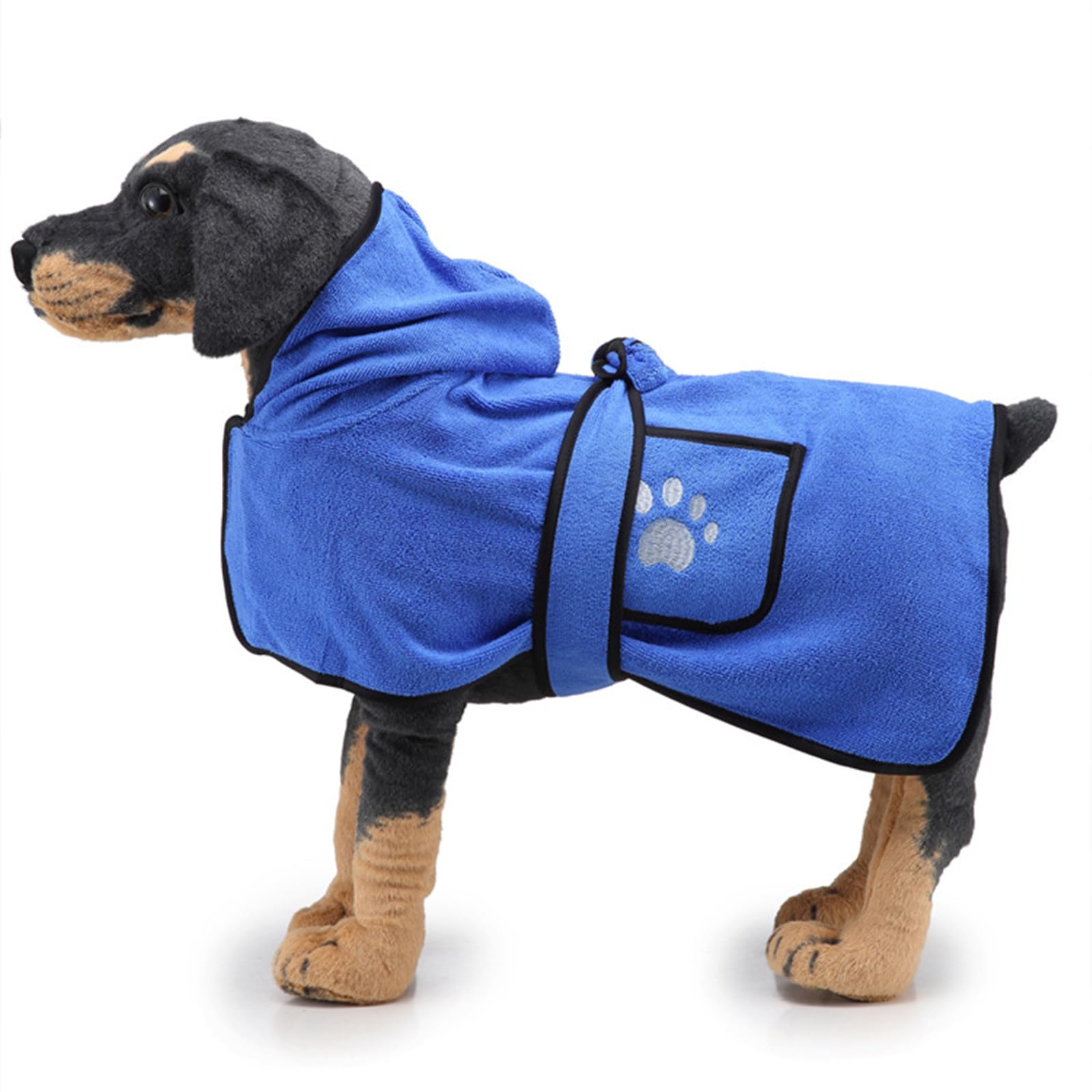 Serviette de Bain pour Chien Peignoir pour Chien Doux Super Absorbant avec Capuchon et Poche Serviettes de Bain en Microfibre Serviette de Bain pour Chien Chat à séchage Rapide