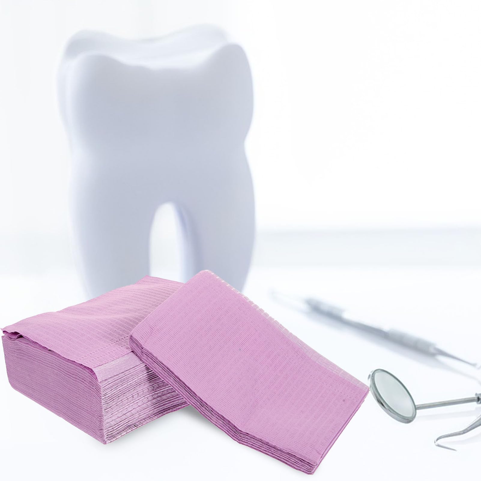 Einweg Zahnarztlätzchen 125 Stück Vliesstoff, Lila, Klinikschutz