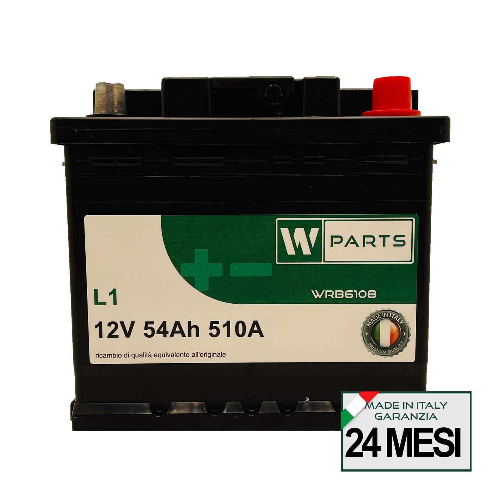 BATTERIA AUTO 54 Ah - 510A | Garanzia Italia | 207x175x190 | 54Ah | L154+