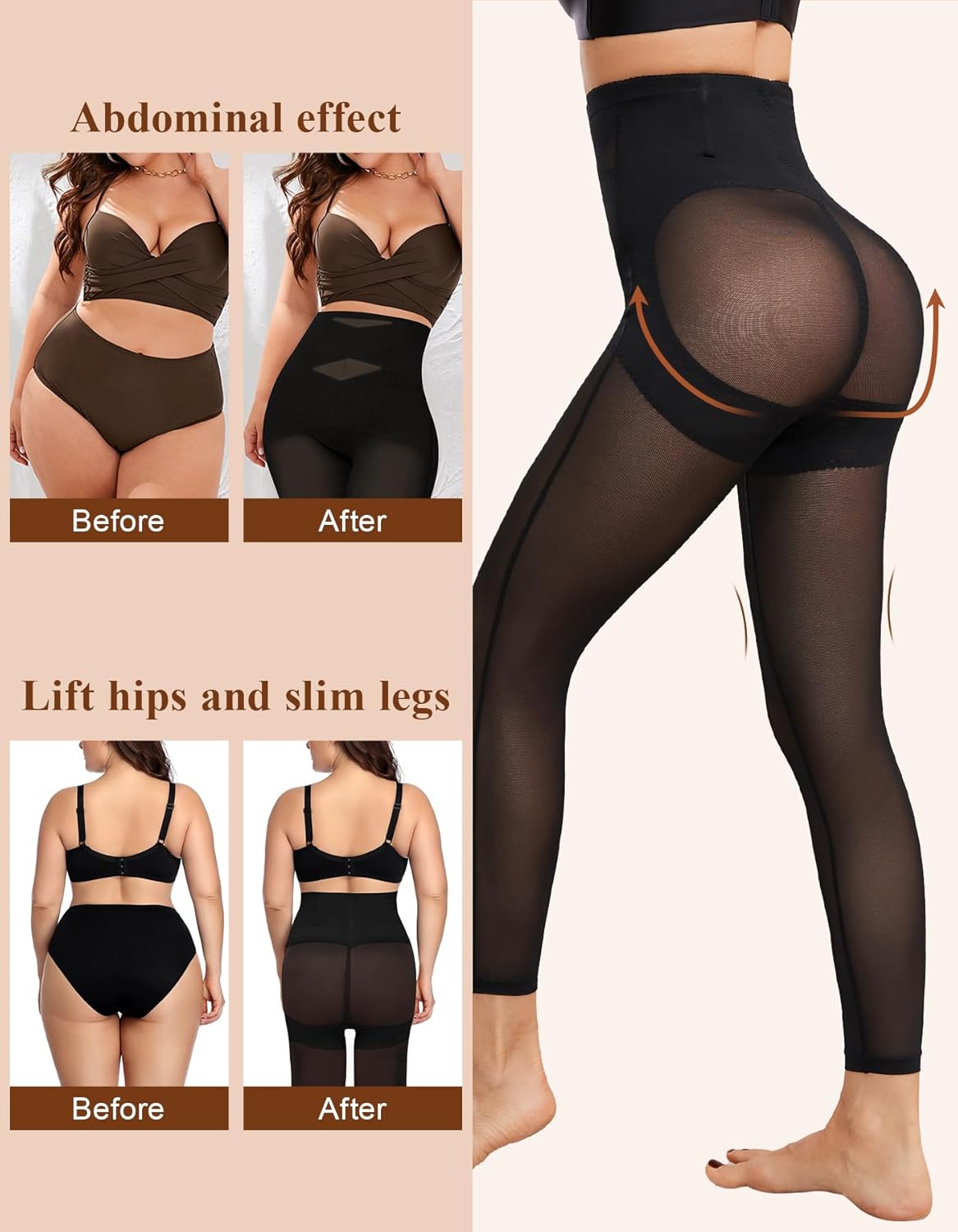 SIMIYA Shapewear Tummy Control Body Shaper for Women Compression High Waist Trainer Thigh Slimmer Butt Lifting Shapewear - Image 4