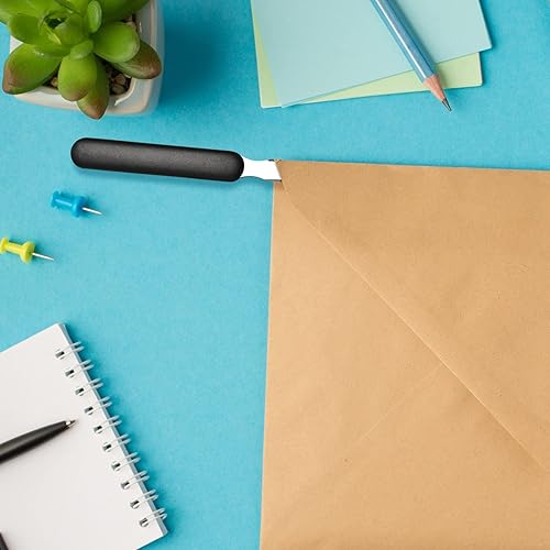 Miniatura 4 de Chinco Abrecartas de acero inoxidable, 2 piezas de abridor de sobres de acero inoxidable, cuchillo de sobre hoja de correo, soporte para tarjetas de