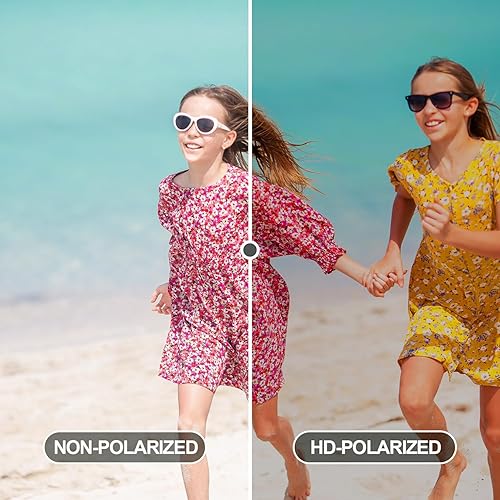 Miniatura 6 de Lentes de sol polarizados para niños, marco flexible TPEE 100% protección UV para niños y niñas de 5 a 13 años