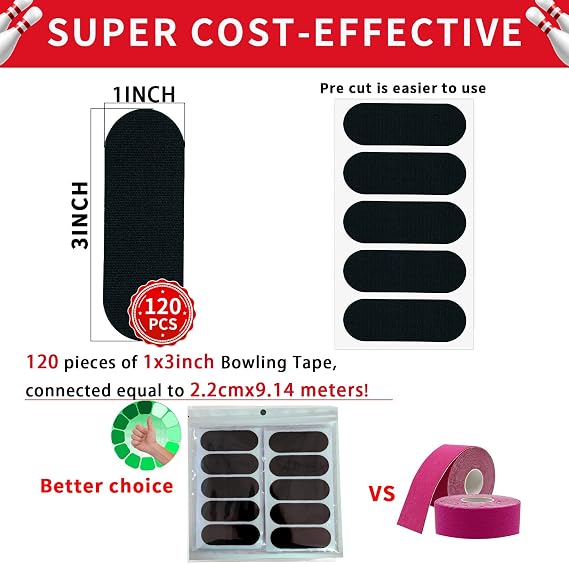 Birllaid 120PCS Bowling Thumb Tape Bowling Finger Tape Bowling Tape Thumb for Bowlers, Bowling Accessories for Men Women